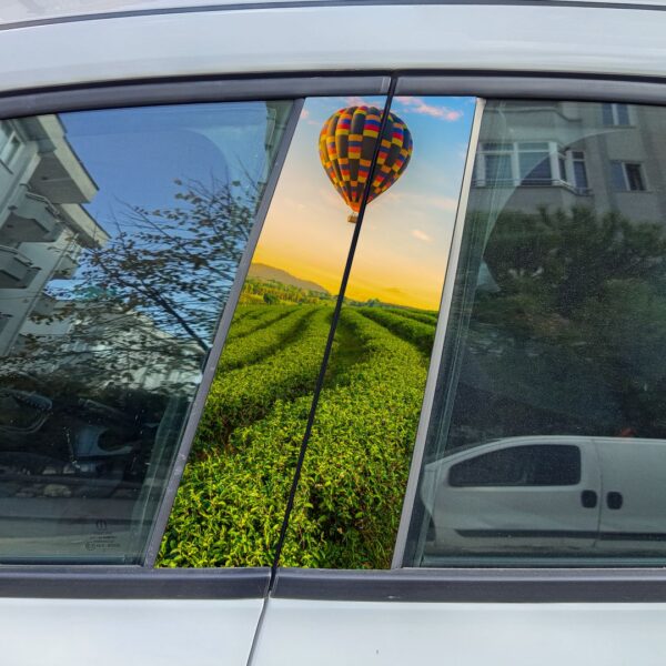 Çay Bahçesi Balon Araba Direk Stickeri Gen19