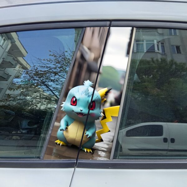 Mavi Pikachu Araba Direk Stickeri Ani40