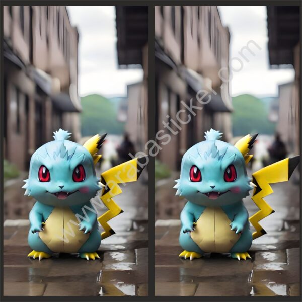Mavi Pikachu Araba Direk Stickeri Ani40 - Görsel 2